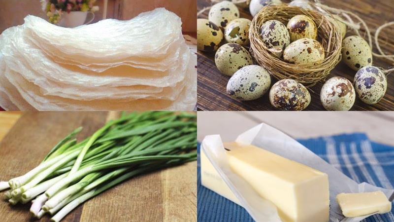 Nguyên liệu món ăn bánh tráng nướng bằng chảo chống dính
